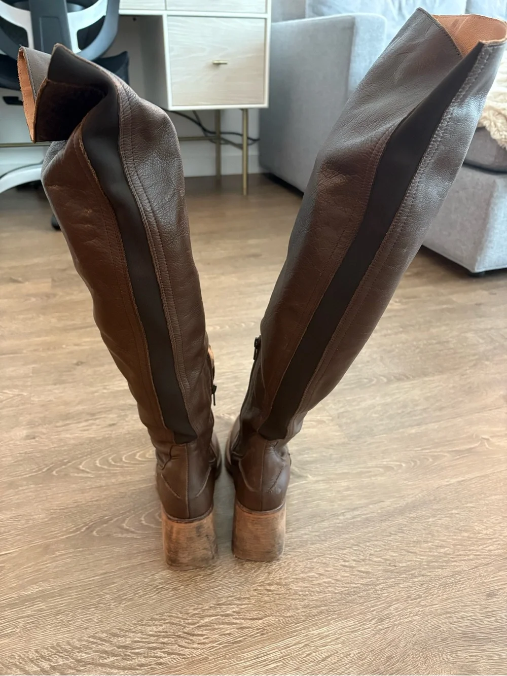 Free People Dark Brown Brianna Over-the-Knee Leather Boots